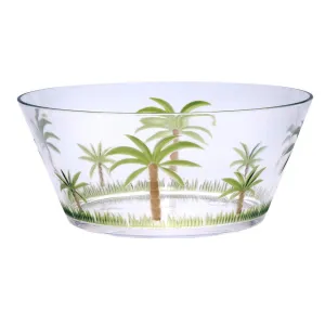 Palm Tree Acrylic Serving Bowls, Unbreakable Large