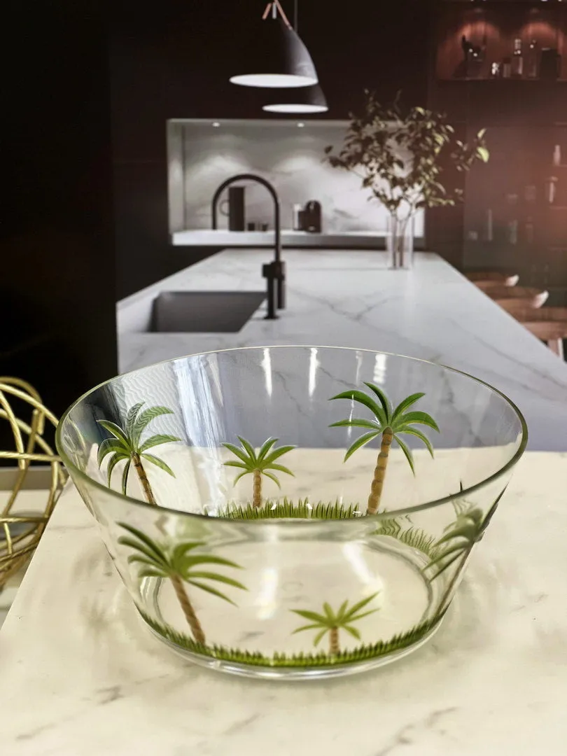 Palm Tree Acrylic Serving Bowls, Unbreakable Large