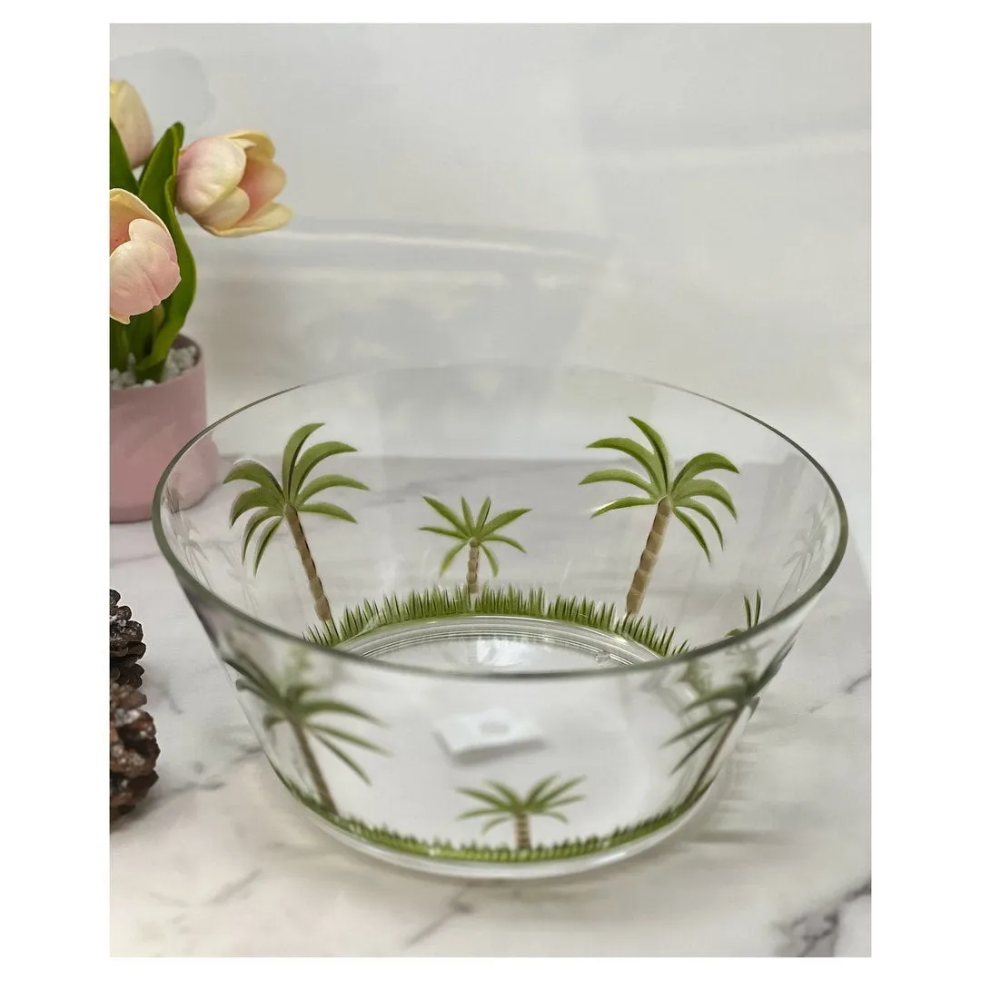 Palm Tree Acrylic Serving Bowls, Unbreakable Large