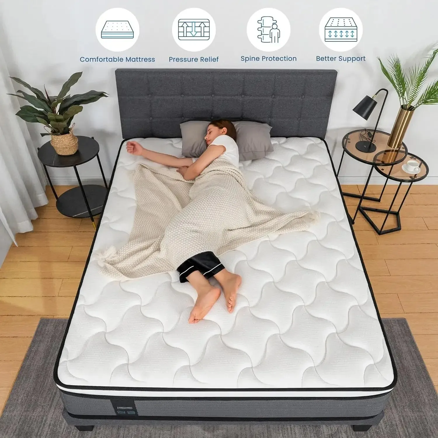 PAMYO KING 12 INCH PILLOW TOP HYBRID MATTRESS