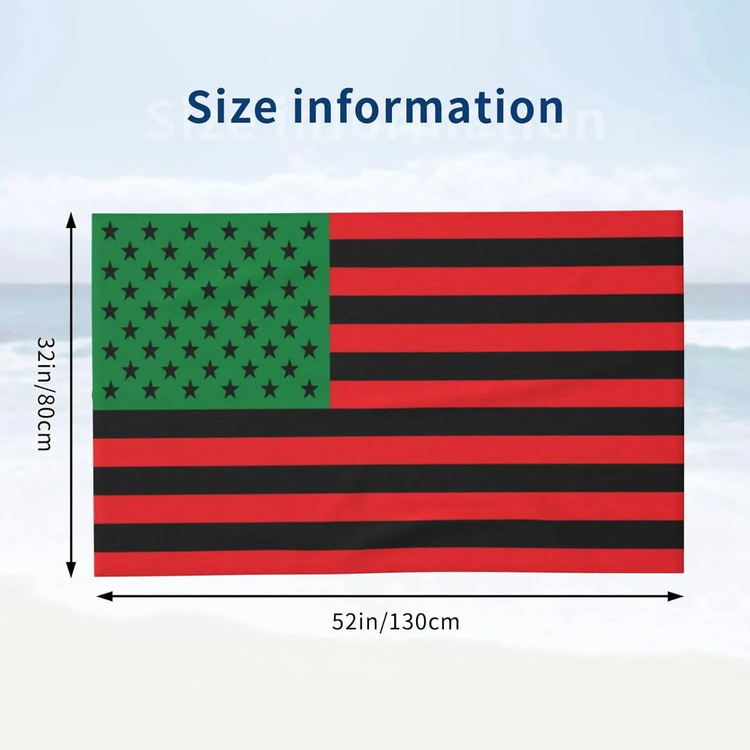 Pan-African American Flag Beach Towels Vacation Essentials Quick Dry Sand Free Oversized Bath Pool Swim Towel Extra Large Absorbent Bathroom Towels Adult Travel Accessories