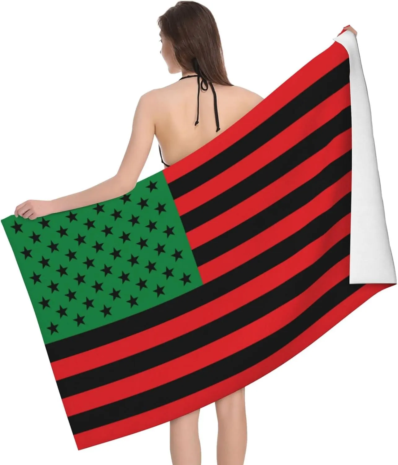 Pan-African American Flag Beach Towels Vacation Essentials Quick Dry Sand Free Oversized Bath Pool Swim Towel Extra Large Absorbent Bathroom Towels Adult Travel Accessories