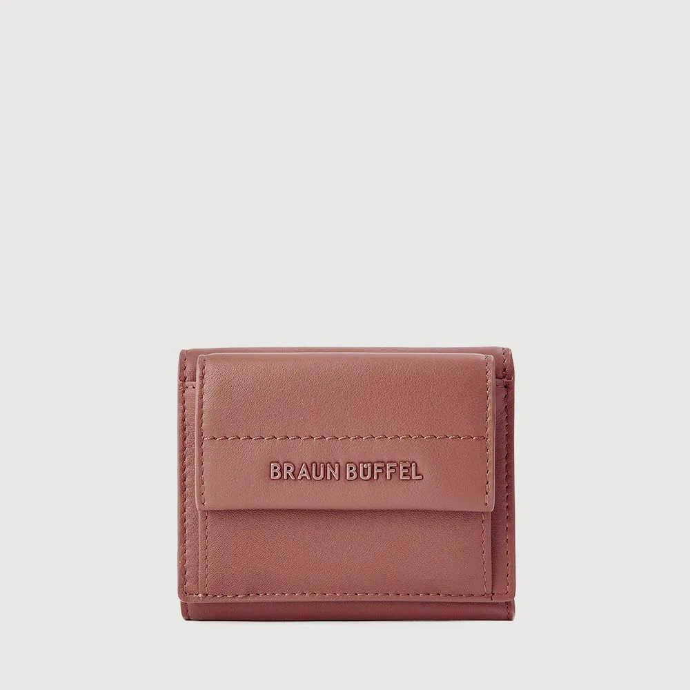 PAN TRIFOLD SMALL WALLET WITH EXTERNAL COIN COMPARTMENT