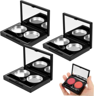PartyKindom 3 Sets Cosmetic Containers for DIY Eyeshadow Portable Makeup Cases Durable Eyeshadow Pallet Compact for for Craft Projects and Custom Blending