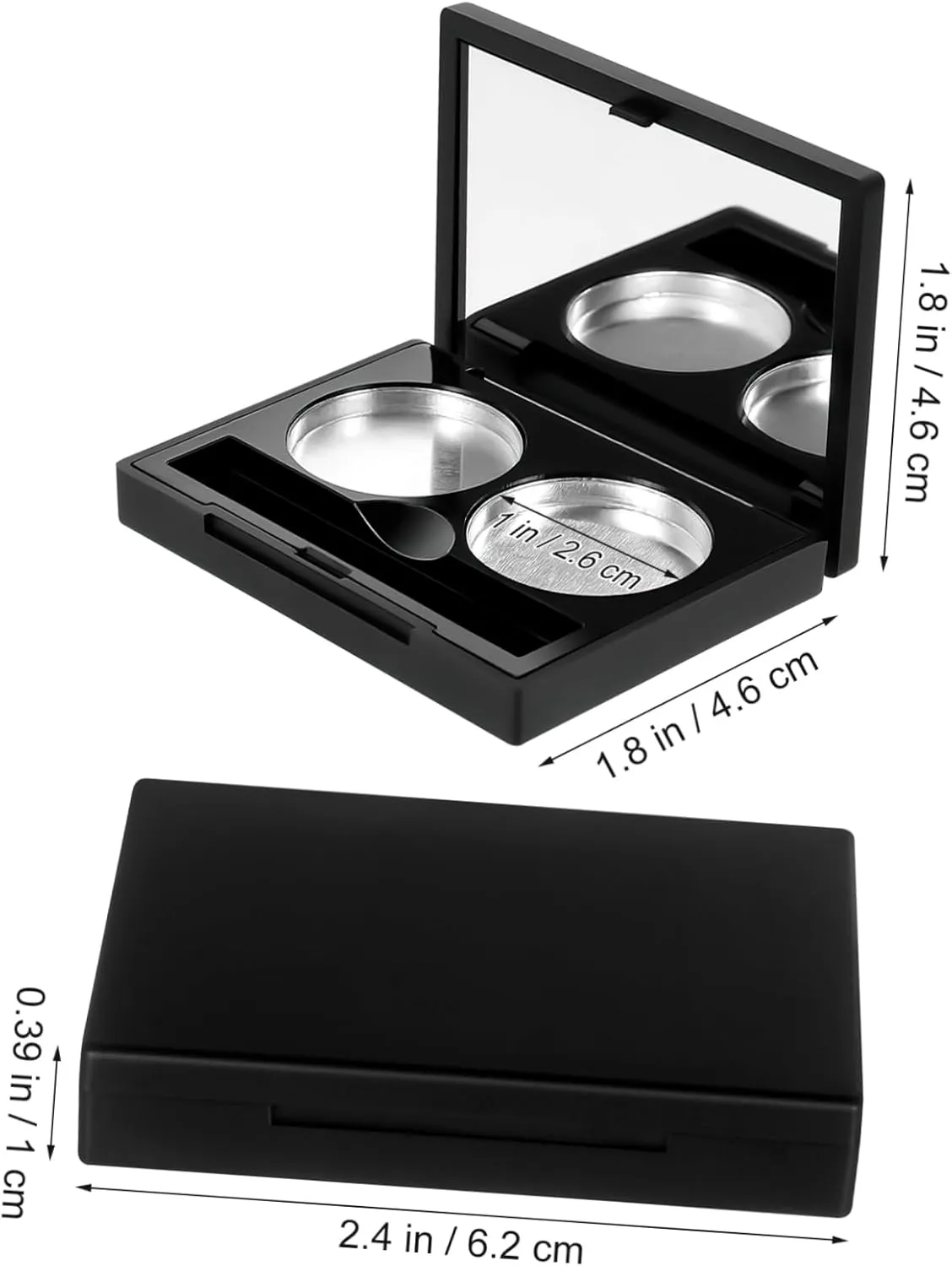 PartyKindom 3 Sets Cosmetic Containers for DIY Eyeshadow Portable Makeup Cases Durable Eyeshadow Pallet Compact for for Craft Projects and Custom Blending