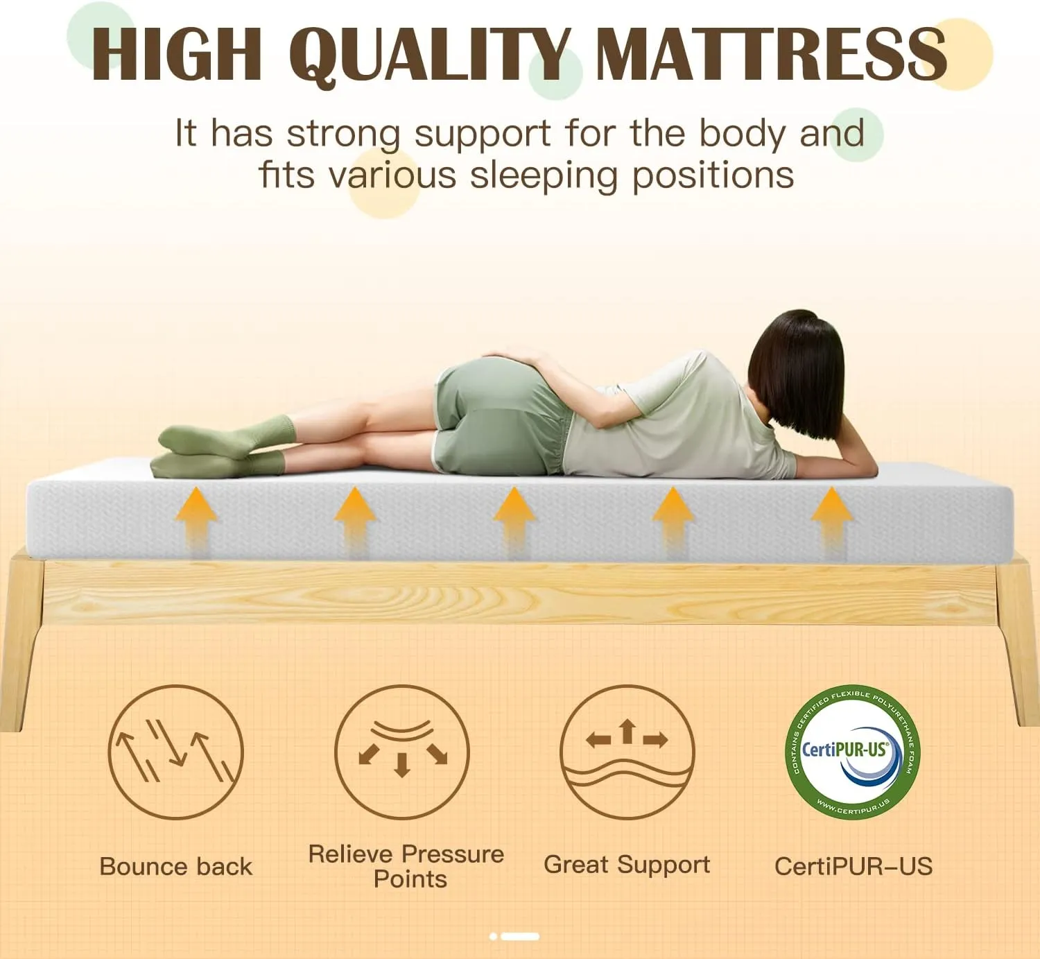 PayLessHere 8 inch Queen Memory Foam Mattress Cooling Gel Green Tea Infused Mattress,Fiberglass Free,CertiPUR-US Certified,Breathable Bed Mattress for Cooler Sleep Supportive,White Queen