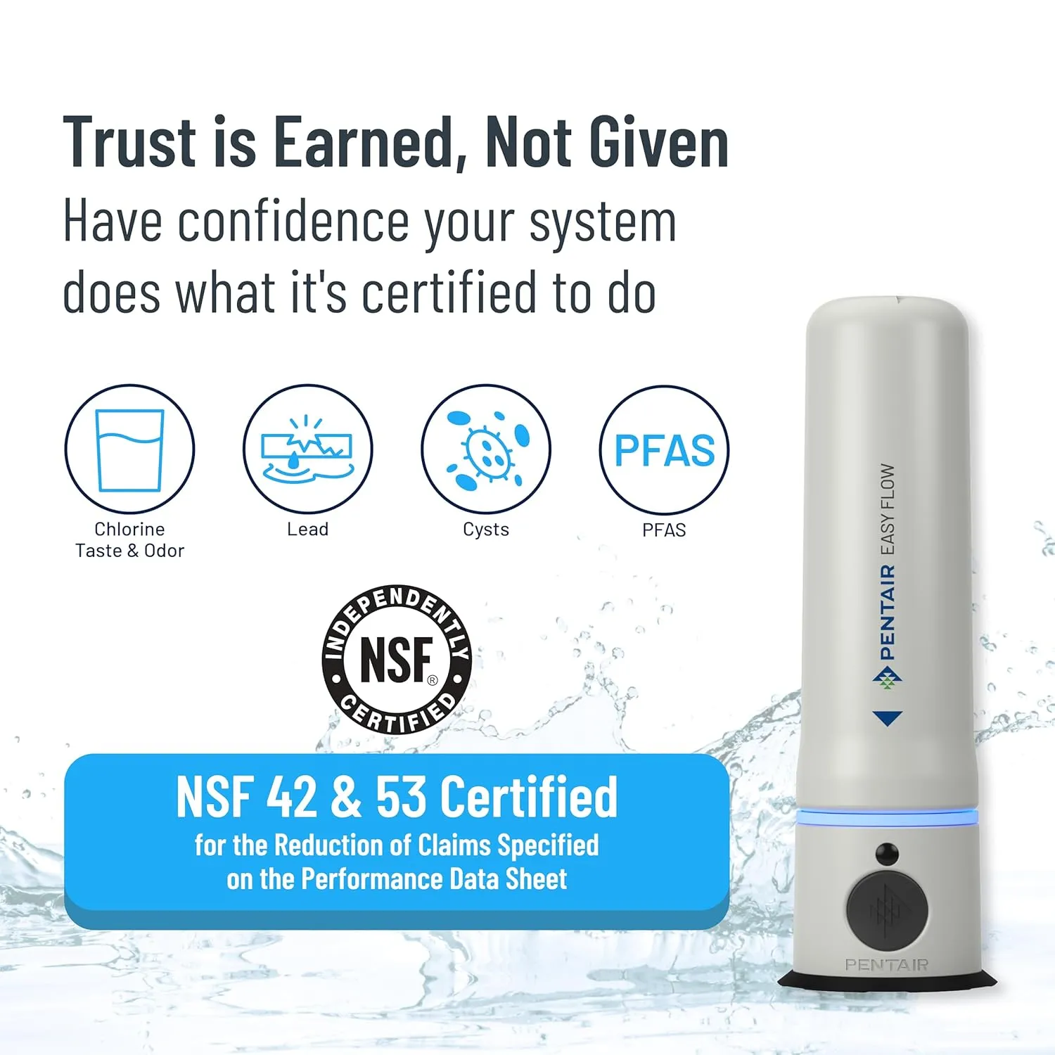Pentair FreshPoint Easy Flow Under Sink Water Filtration System, PFAS Water Filter, NSF Certified to Reduce Lead & PFOA/PFOS