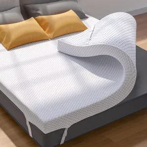 PERLECARE 3 Inch Mattress Topper Twin XL - Gel Memory Foam for Pressure Relief, Premium Soft Cooling Sleep, Non-Slip Design with Removable & Washable Cover, CertiPUR-US Certified