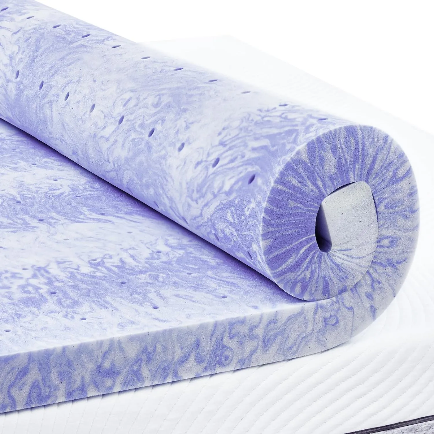 PERLECARE 3 Inch Twin Memory Foam Mattress Topper for Pressure Relief, Cooling Gel Infusion, CertiPUR-US Certified Purple, PCMTT34PU-US