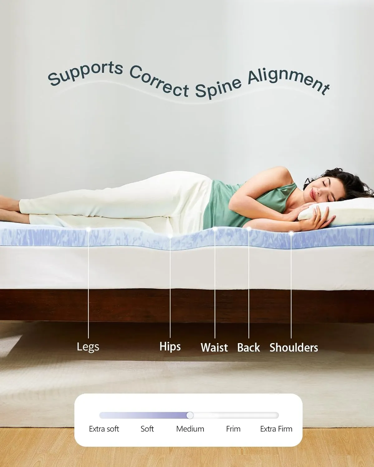 PERLECARE 3 Inch Twin Memory Foam Mattress Topper for Pressure Relief, Cooling Gel Infusion, CertiPUR-US Certified Purple, PCMTT34PU-US
