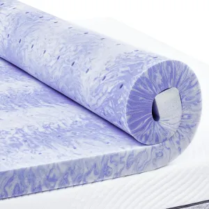 PERLECARE 3 Inch Twin Memory Foam Mattress Topper for Pressure Relief, Cooling Gel Infusion, CertiPUR-US Certified Purple, PCMTT34PU-US