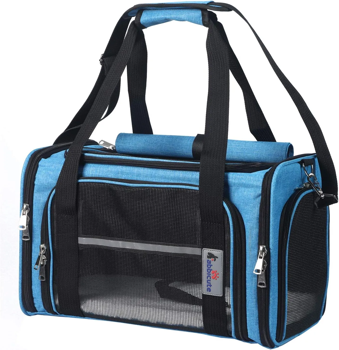 Pet Dog Cat Carrier Bag for Medium Small Dog Cat with Washable Cozy Bed Locking Safety Zipper Shoulder Strap Airline Approved Pet Carrier Portable Collapsible Puppy Carrier Escape Proof