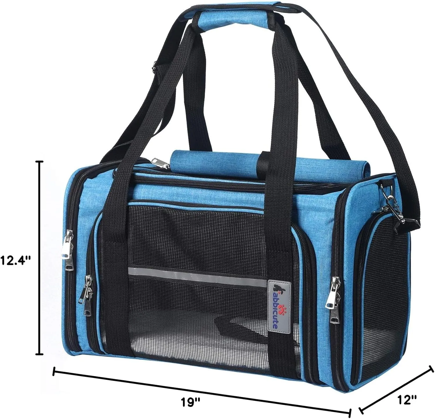 Pet Dog Cat Carrier Bag for Medium Small Dog Cat with Washable Cozy Bed Locking Safety Zipper Shoulder Strap Airline Approved Pet Carrier Portable Collapsible Puppy Carrier Escape Proof