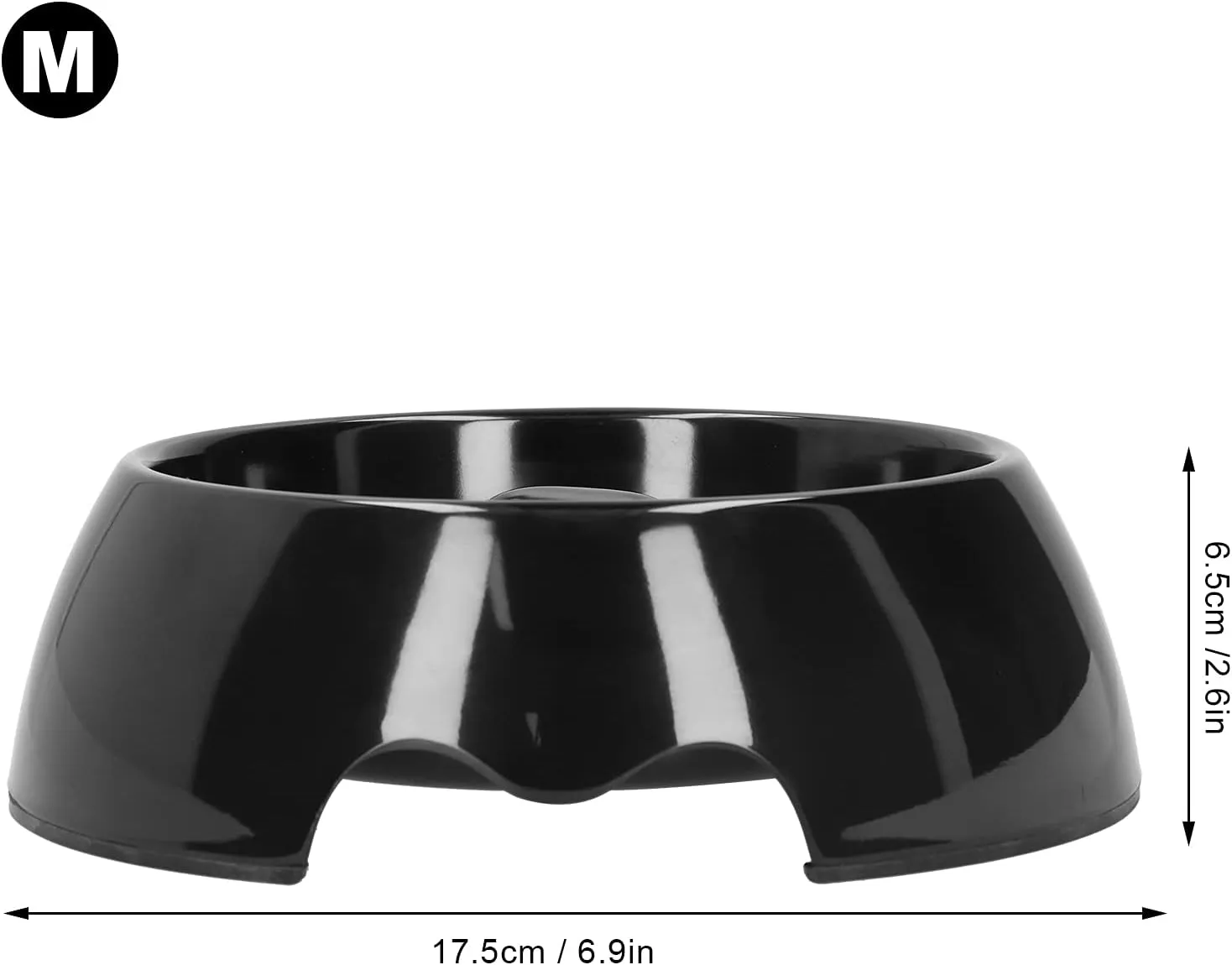 Pet Slow Feeder Bowl | 3 - Pillar Design Helps Reduce Fast Eating & Choking | Slip - Proof Dog Cat Bowl for Dry/Wet Food | Sturdy Melamine Material | Eco - Friendly Pet Supplies (Black)