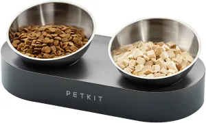 PETKIT Raised Dog Cat Food Bowl 304 Stainless Steel, Elevated Pet Food and Water Bowl Dishes, Elevated Cat Bowls, Non-Slip Tilted Cat Bowl No Spill