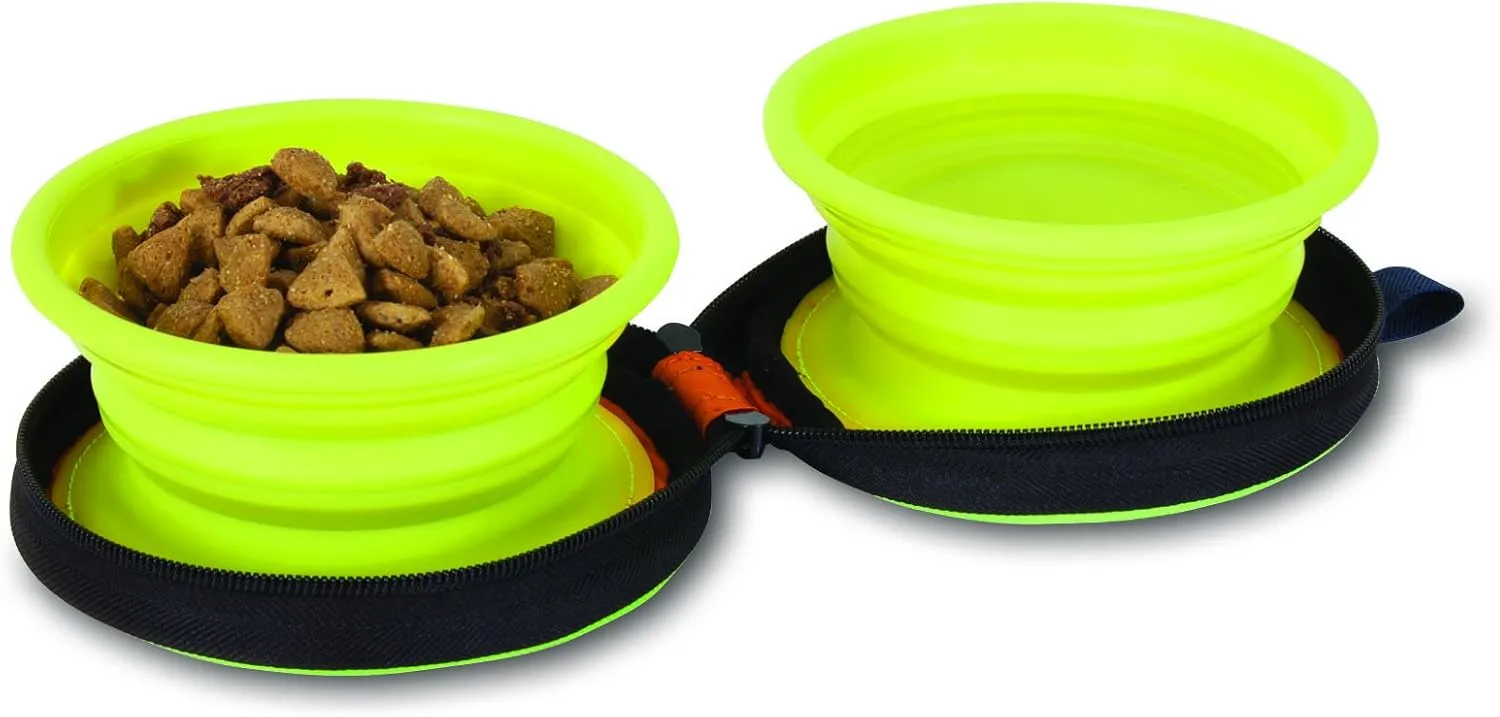 Petmate 3-Cup Silicone Duo Travel Bowl