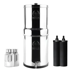 Phoenix 8L Stainless Steel Gravity Water Filter   POSTreat Fluoride cartridges
