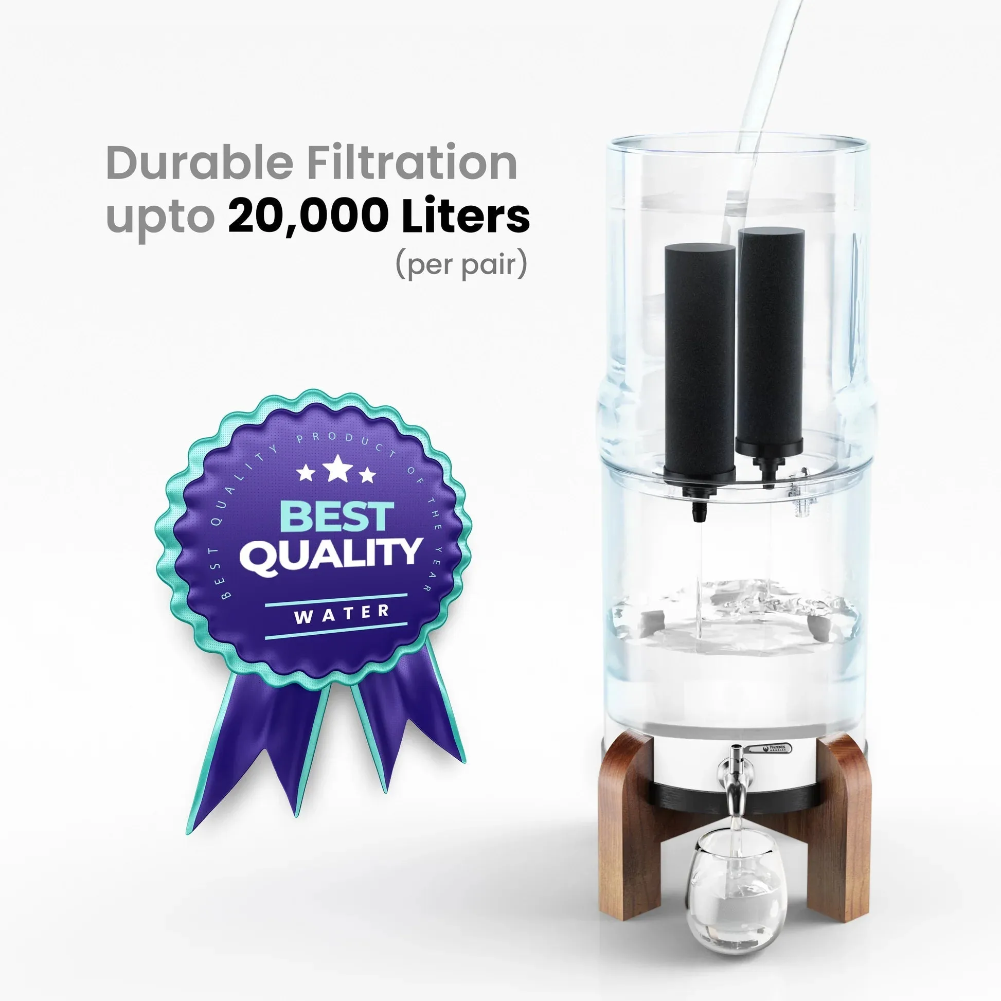 Phoenix 8L Stainless Steel Gravity Water Filter   POSTreat Fluoride cartridges