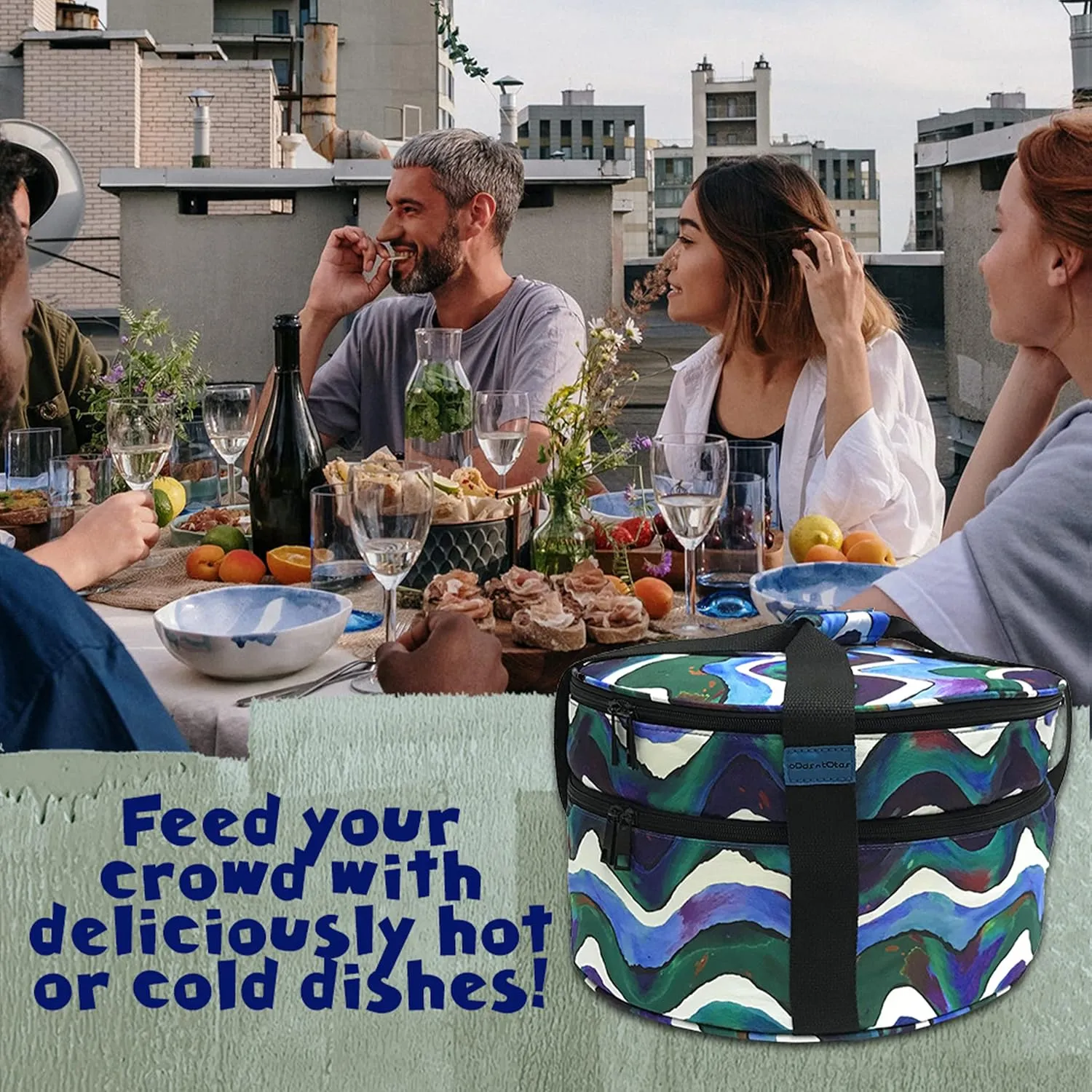 Pie Carrier, Round Casserole Carrier, Insulated Casserole Carrier for Hot or Cold Food