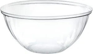 PLASTICPRO Disposable 96 Ounce Round Crystal Clear Plastic Serving Bowls, Party Snack or Salad Bowl, Chip Bowls, Snack Bowls, Candy Dish, Salad Container Pack of 4