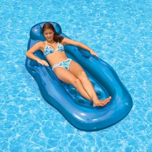 Poolmaster Riviera Inflatable Wet/Dry Sun Swimming Pool Lounge and Swimming Pool Float (Blue)