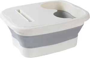 Portable Pool Foot Bath Collapsible Pool Foot Wash Basin Tub Portable Foot Spa Pedicure Bowl Easy Carry Folding Bucket Grey