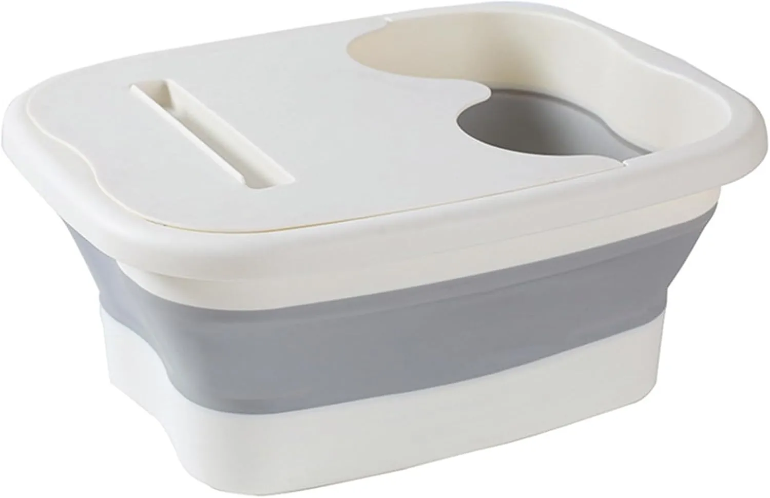 Portable Pool Foot Bath Collapsible Pool Foot Wash Basin Tub Portable Foot Spa Pedicure Bowl Easy Carry Folding Bucket Grey