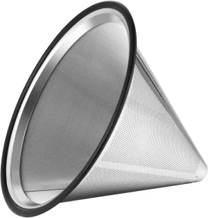 Pour Over Coffee Filter Metal Base Reusable Stainless Steel Coffee Dripper Perfect for Chemex Hario Bodum & Other Coffee Makers Paperless Coffee Filter for Sustainable Brewing