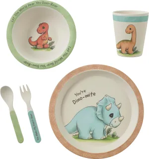 Precious Moments 223408 You’re Dino-mite Bamboo 5-Piece Mealtime Gift Set