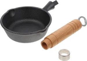PRETYZOOM Iron Fryer Pot Lightweight Deep Frying Pan for Outdoor Cooking Camping Supplies