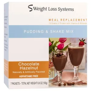 Pudding and Shake Aspartame Free - Chocolate Hazelnut (7/Box) - High Protein - Low Calorie - Low Fat - Low Carb
