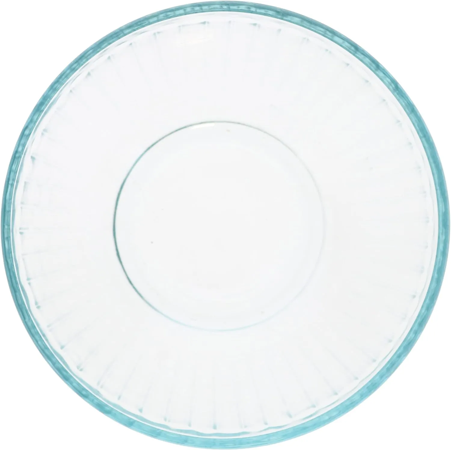 Pyrex (1 7402 6-Cup Sculpted Glass Mixing Bowl & (1) 7402-PC 6-Cup Blue Spruce Lid