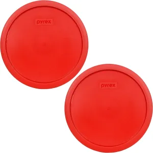 Pyrex 7403-PC 10 Cup Red Round Plastic Storage Lid, Made in USA - 2 Pack