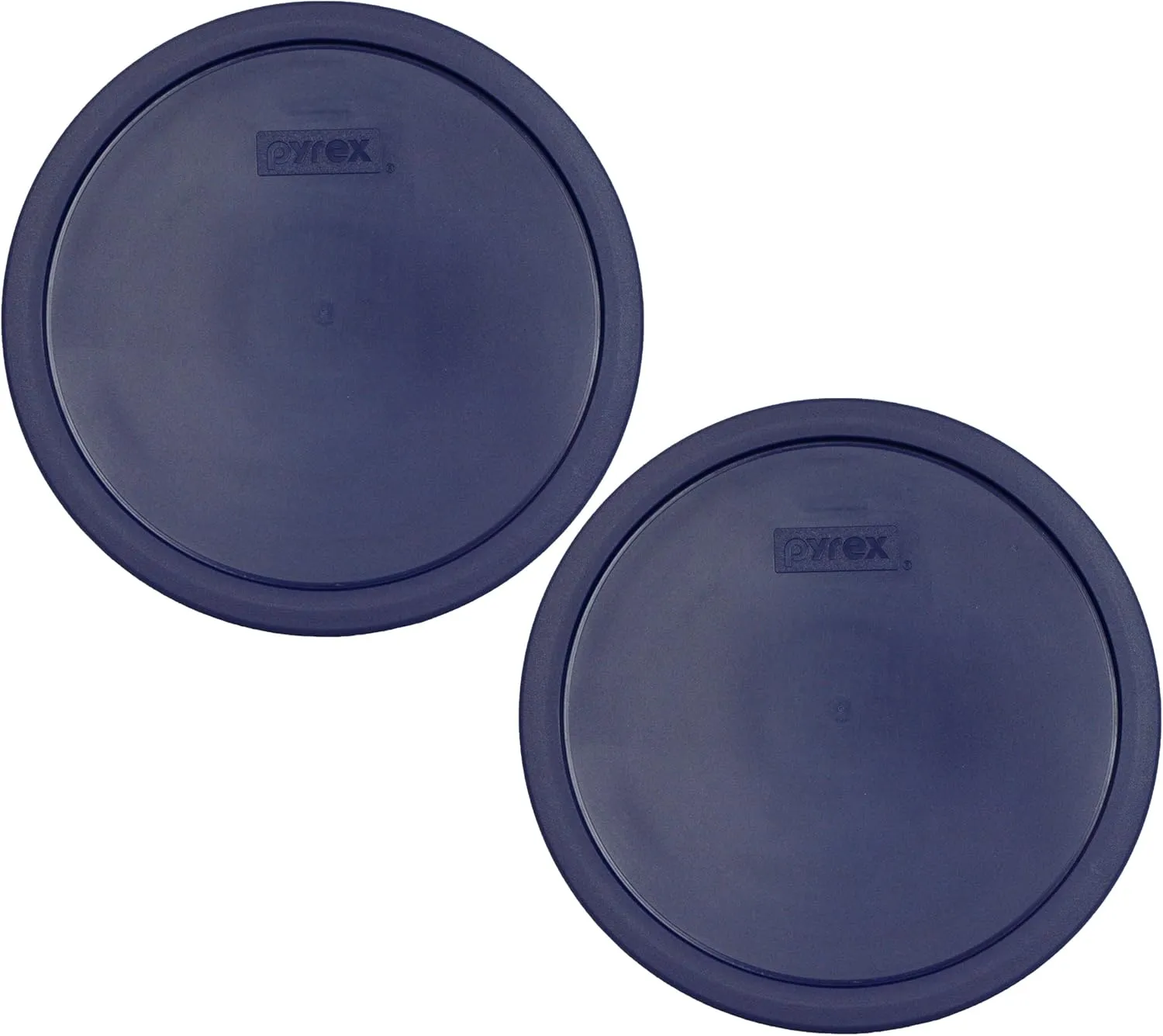 Pyrex 7403-PC Dark Blue 10 Cup Sculptured Mixing Bowl Plastic Lid, Made in USA - 2 Pack