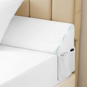 Queen Bed Wedge Pillow for Headboard, Bed Gap Filler, Triangle Pillow Wedge for Headboard Gap, Bolster Pillows for Beds, Anti-Slip Mattress Wedge Gap Filler, 60"×10"×6", Air-Layer White