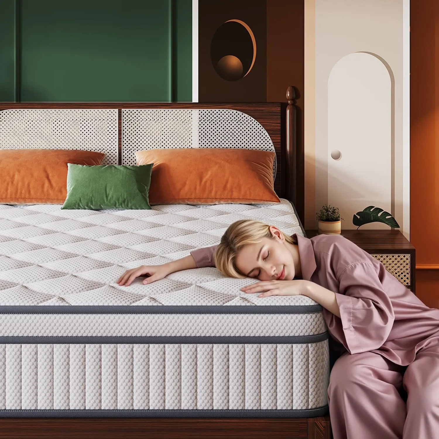 Queen Mattress, 10 Inch Queen Size Mattresses in a Box, Gel Memory Foam Hybrid Mattress for Motion Isolation, Soft and Comfortable, Pressure Relief, Medium Firm Support