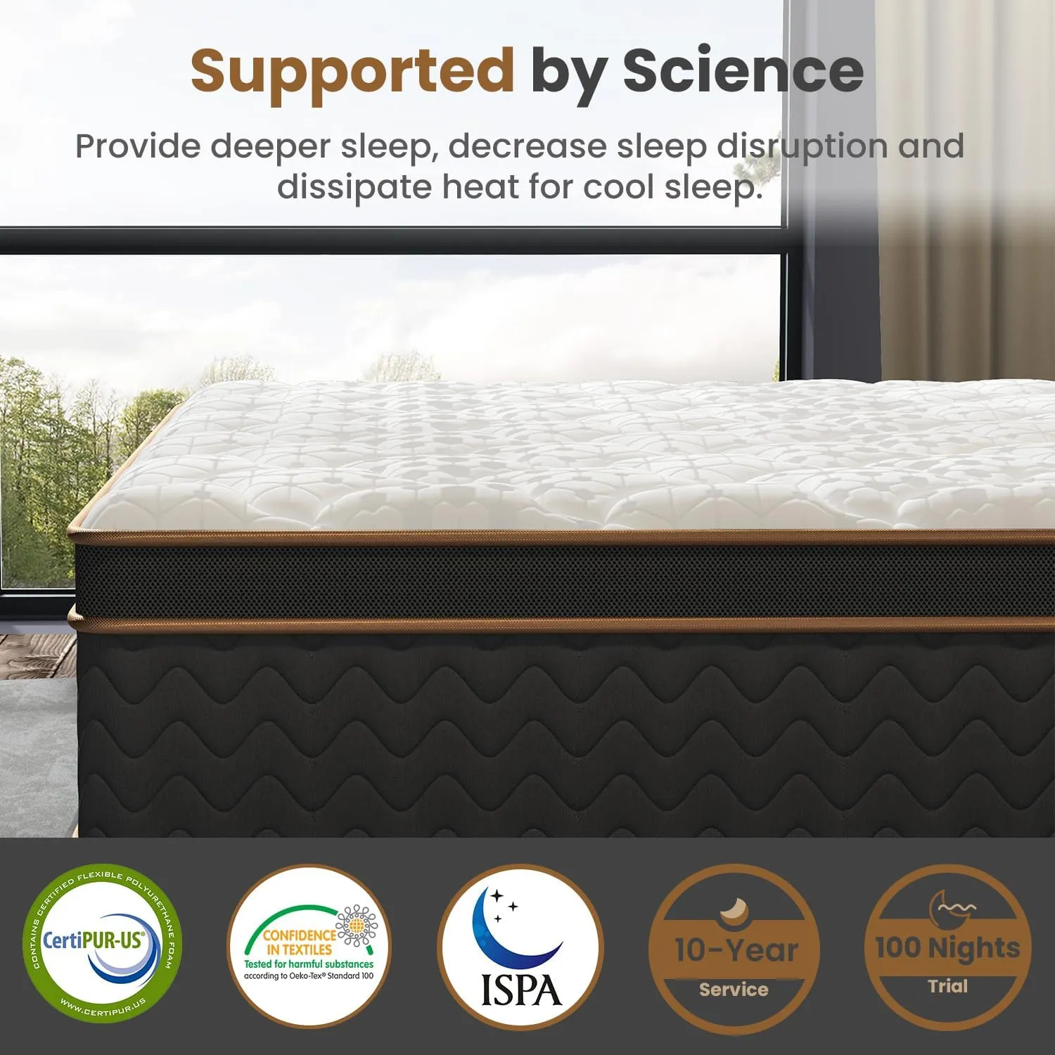 Queen Mattress, 12-Inch Deluxe Hybrid Mattresses, Fiberglass-Free Memory Foam Mattress in a Box, Individual Pocket Spring-Motion Isolation-Medium Firm-Extra Edge Support,365 Nights Trial,CertiPUR-US