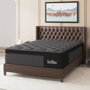 Queen Mattress, 12 Inch Hybrid Mattresses Black with Gel Memory Foam and Individually Pocket Innerspring Medium Firm for Motion Isolation, Edge Support, 100 Night Trial
