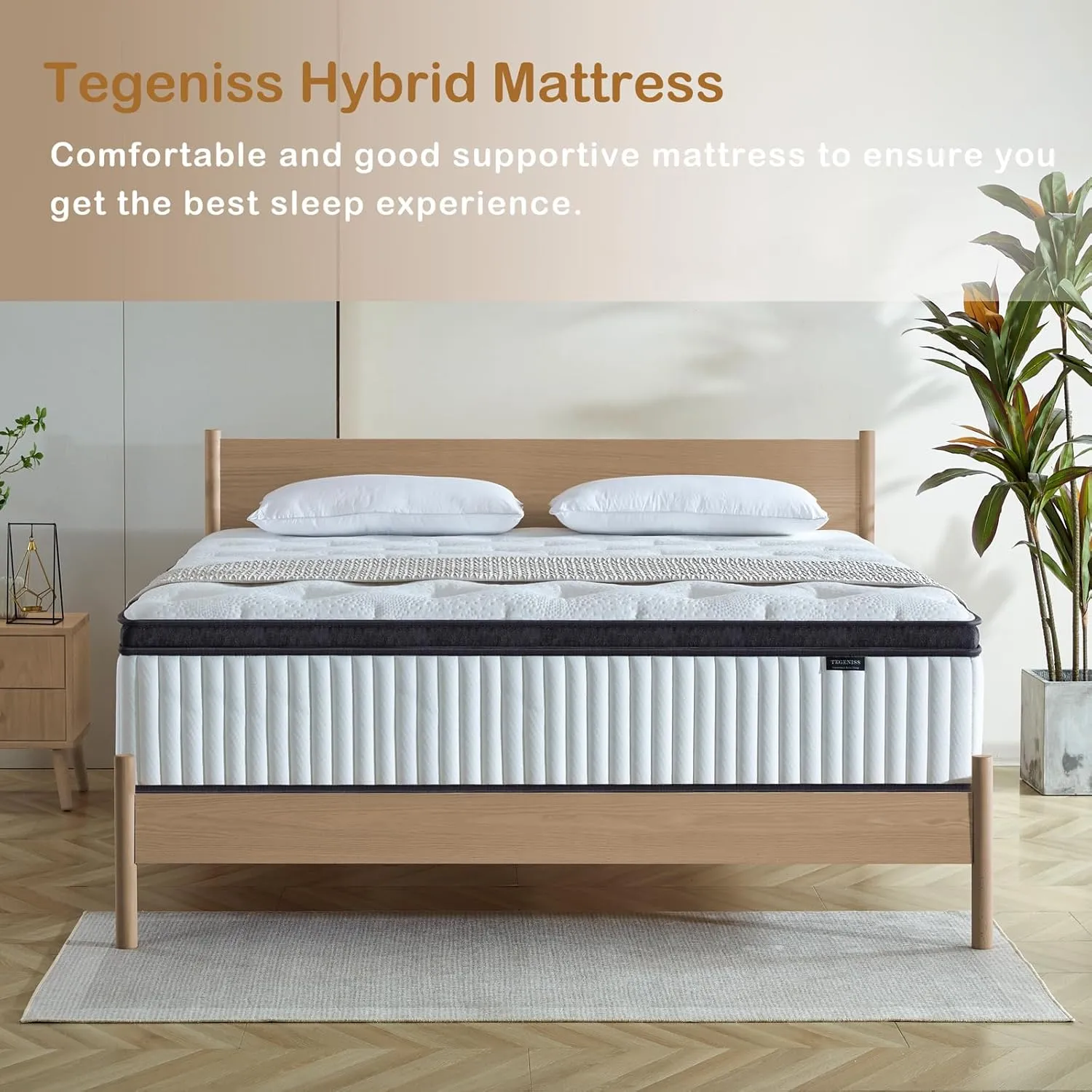 Queen Mattress, 12 Inch Queen Size Mattresses in a Box,Memory Foam Hybrid Mattress,with Individual Pocket Spring for Motion Isolation & Silent Sleep, Pressure Relief,Plush Firmness.