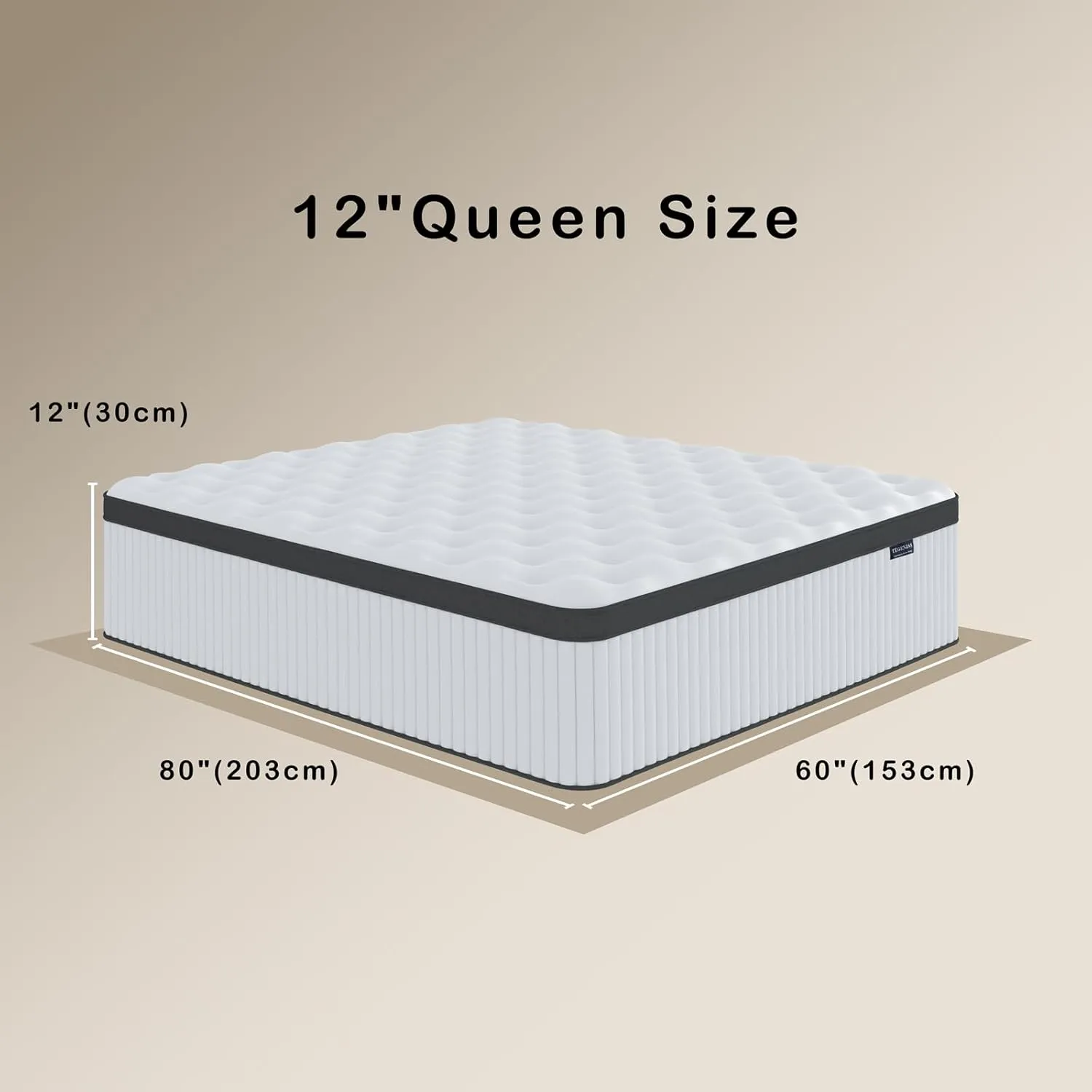Queen Mattress, 12 Inch Queen Size Mattresses in a Box,Memory Foam Hybrid Mattress,with Individual Pocket Spring for Motion Isolation & Silent Sleep, Pressure Relief,Plush Firmness.