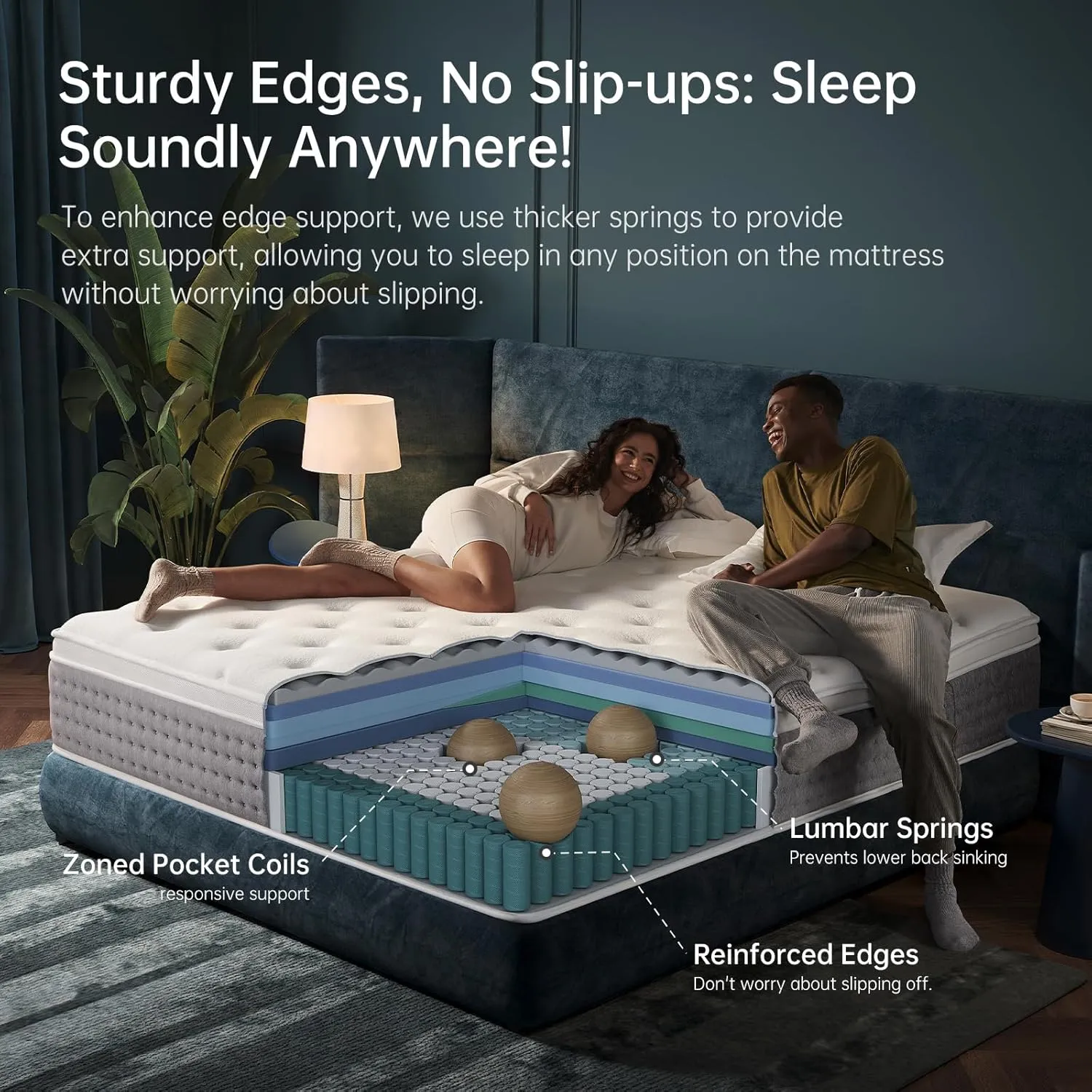 Queen Mattress 12 Inch,Medium Firm Hybrid with Memory Foam& Individually Wrapped Pocket Coils for Support,CertiPUR-US Certified,Fiberglass-Free