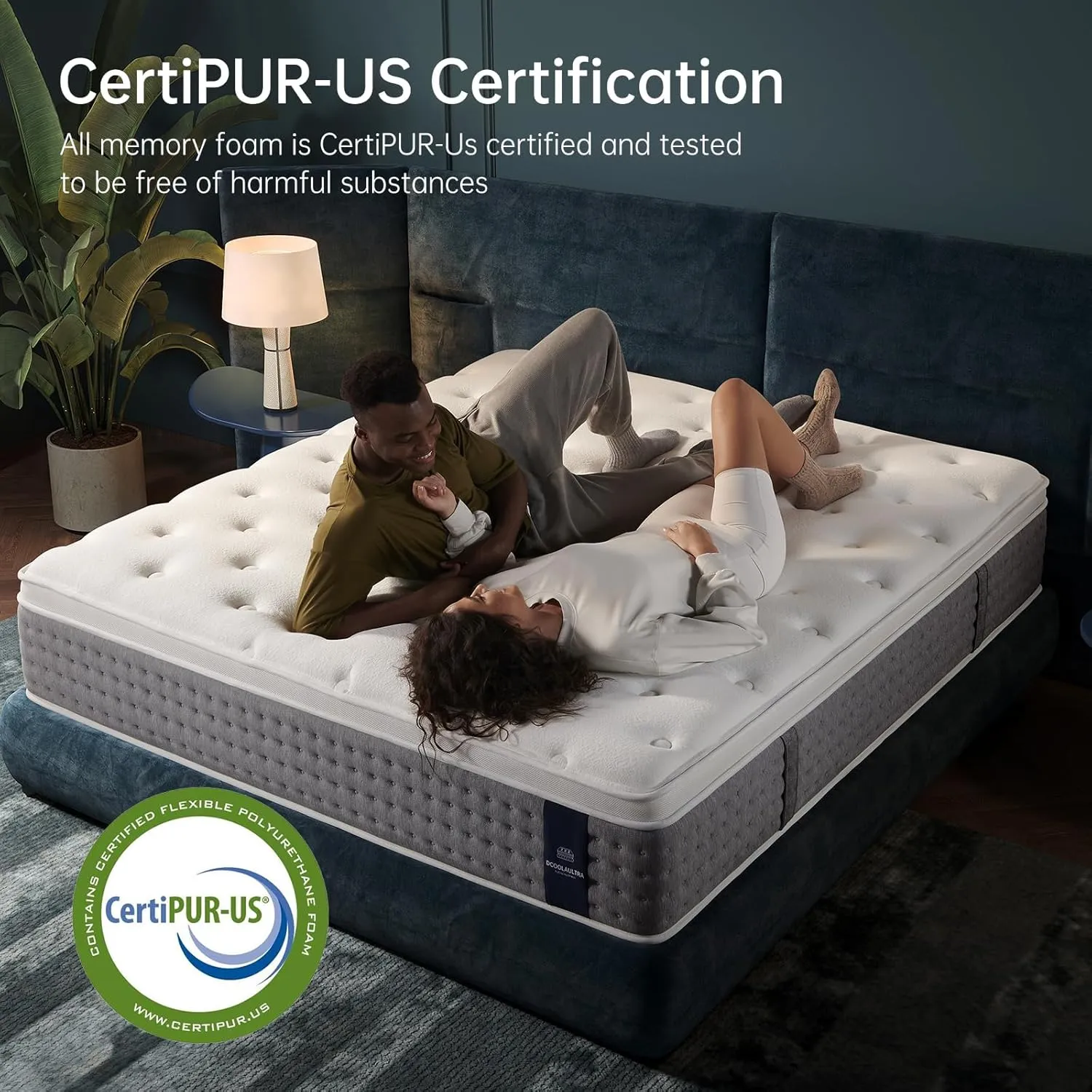 Queen Mattress 12 Inch,Medium Firm Hybrid with Memory Foam& Individually Wrapped Pocket Coils for Support,CertiPUR-US Certified,Fiberglass-Free