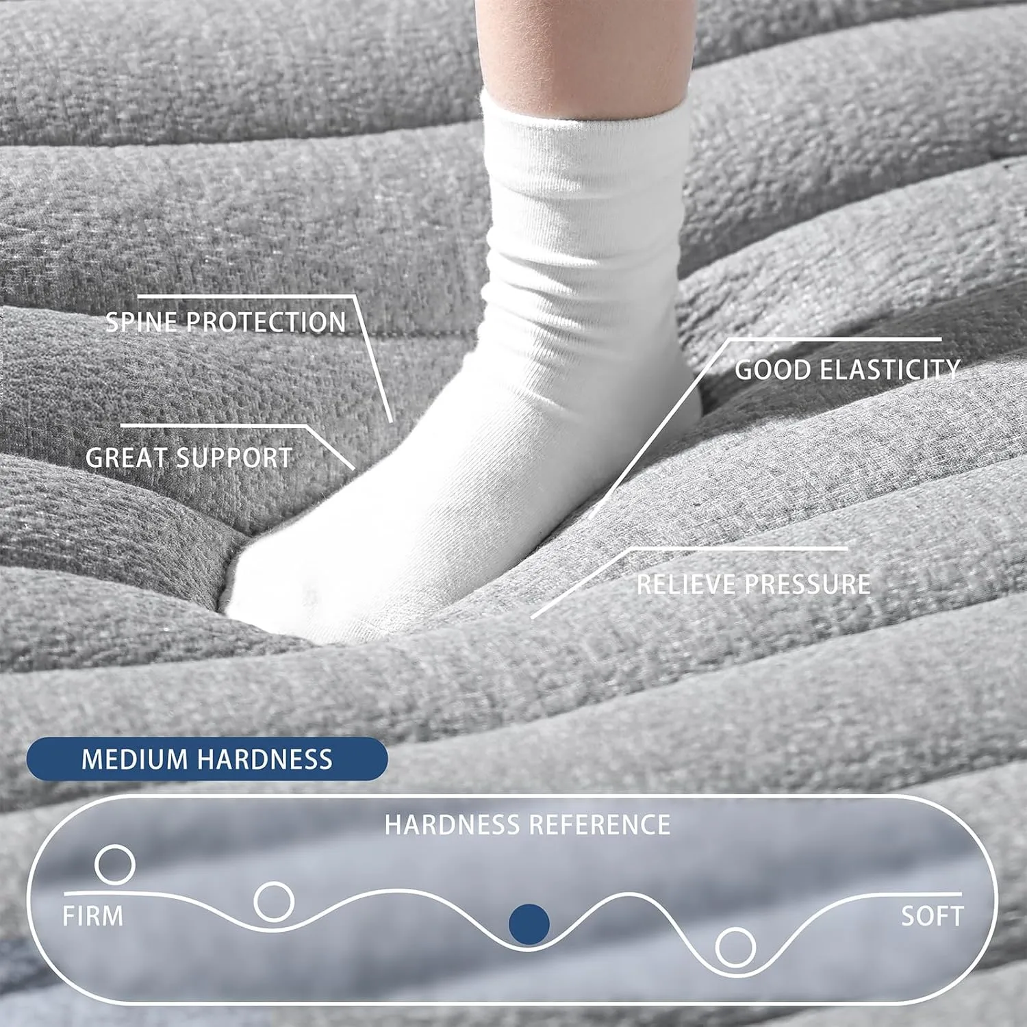 Queen Mattress 12inch in a Box,Memory Foam Hybrid Mattress with Pocket Springs and Zoned Support for Back & Lumbar Pressure Relief,Motion Isolation and Edge Support -CertiPUR-US(12 Inch,Queen)