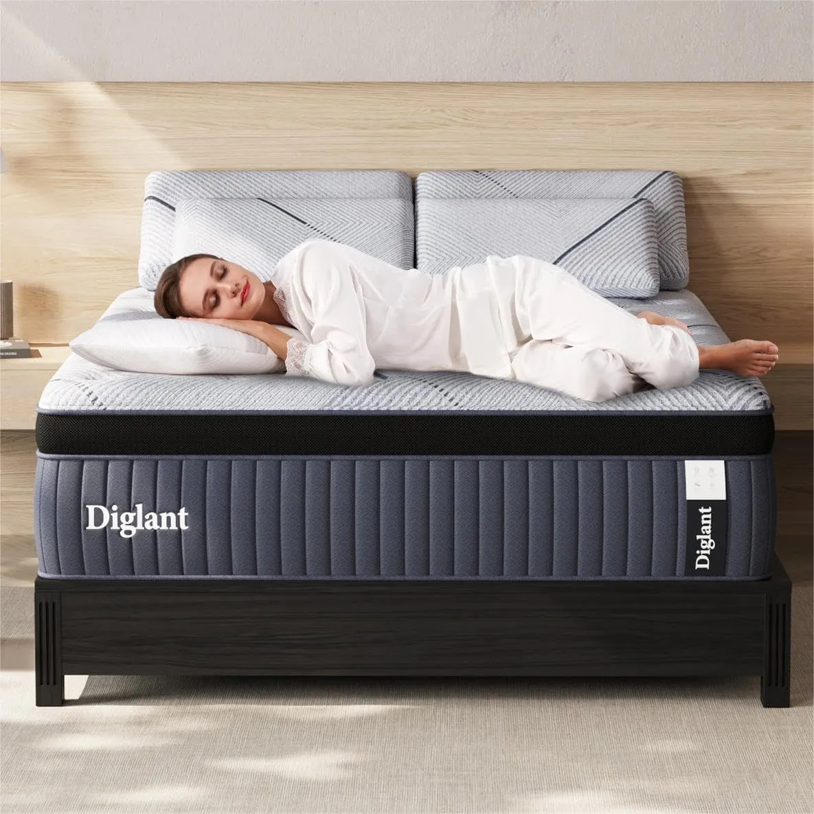 Queen Mattress, 14Inch Medium Queen Hybrid Mattress,Cooling Gel Memory Foam & 7-Zone Individual Pocket Springs, Queen Size Mattress in Box for Supportive & Pressure Relief,60 x 80