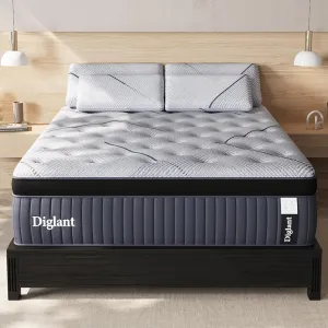 Queen Mattress, 14Inch Medium Queen Hybrid Mattress,Cooling Gel Memory Foam & 7-Zone Individual Pocket Springs, Queen Size Mattress in Box for Supportive & Pressure Relief,60 x 80