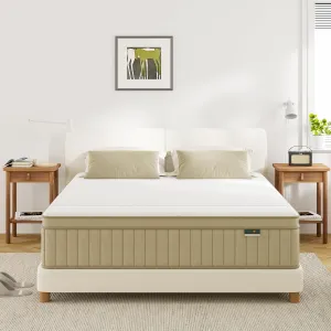 Queen Mattress Firm, 14 Inch Queen Size Mattress in a Box,Hybrid Memory Foam Queen Mattress with Individual Pocket Spring for Motion Isolation & Pressure Relief