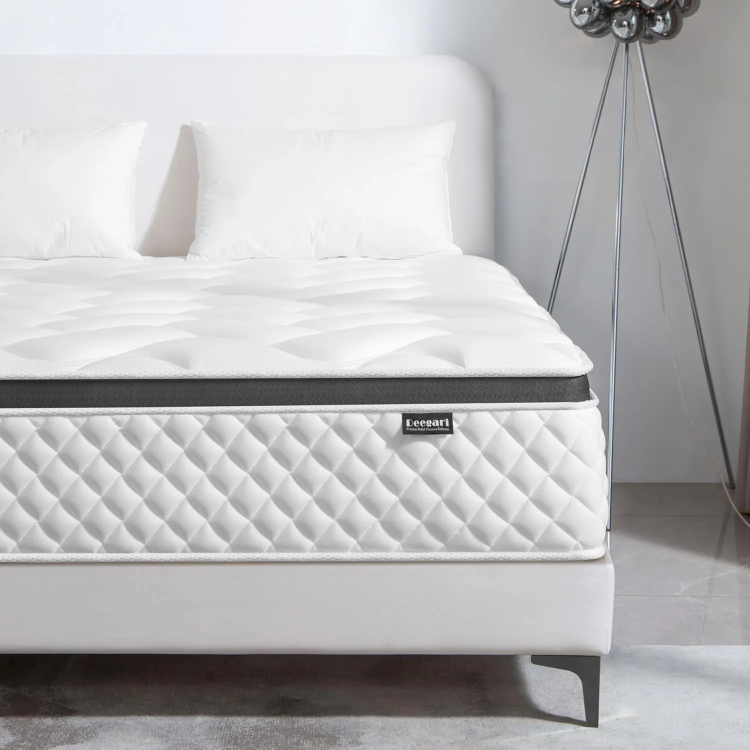Queen Mattress,12 Inch Queen Size Mattress in a Box,Gel Memory Foam and Innerspring Hybrid Mattresses with Individual Pocket Spring for Motion Isolation,Medium Firm Feel,CertiPUR-US