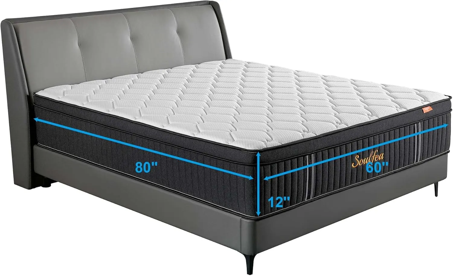 Queen Mattress,12 Inch Queen Size Mattresses Memory Foam Hybrid Black Mattress in a Box,with Provide Support and Improve Sleep Mattresses,Medium Firm,CertiPUR-US.