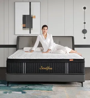 Queen Mattress,12 Inch Queen Size Mattresses Memory Foam Hybrid Black Mattress in a Box,with Provide Support and Improve Sleep Mattresses,Medium Firm,CertiPUR-US.