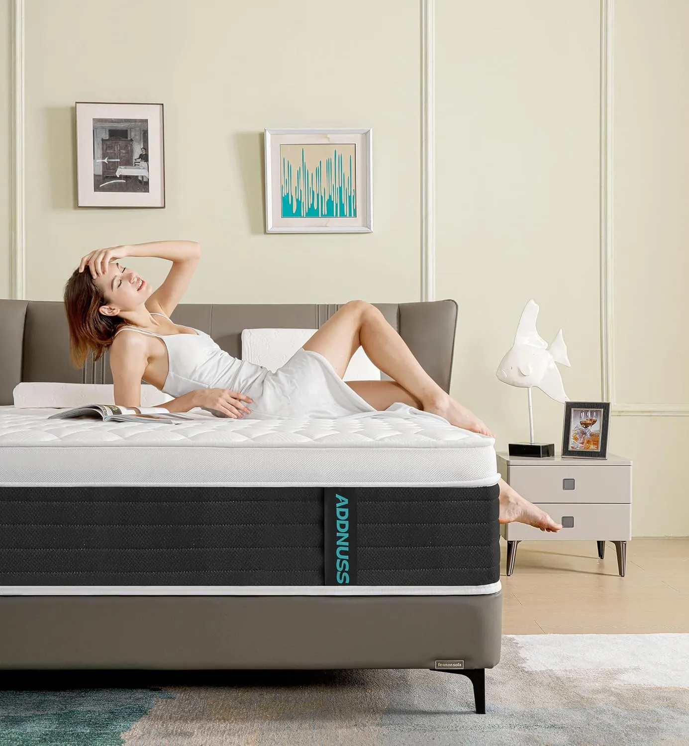 Queen Mattresses,12 Inch Memory Foam Hybrid Mattress in a Box with Individual Pocket Spring,Pressure Relief & Motion Isolation Queen Size Black Mattress,CertiPUR-US.